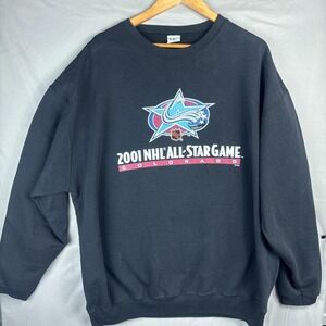Vintage 2001 NHL All-Star Game Crewneck Sweatshirt Mens 2XL CCM Colorado Hockey